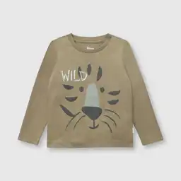 Polera Tigre de Bebé Niño Verde Musgo Talla 36M Colloky