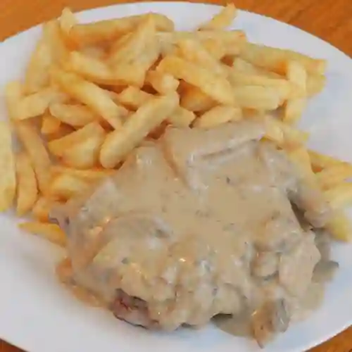 Lomo con salsa de champiñon