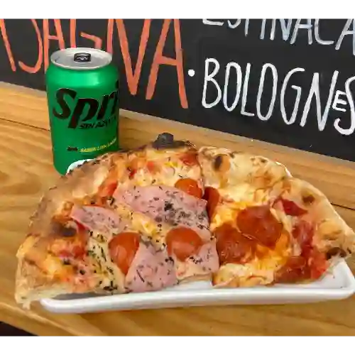 2 Corte Pizza + Bebida Lata 350Cc