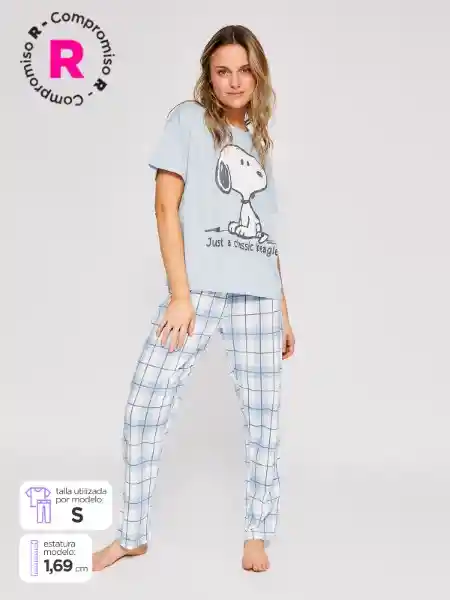 Snoopy Pijama Manga Corta Denim L V26