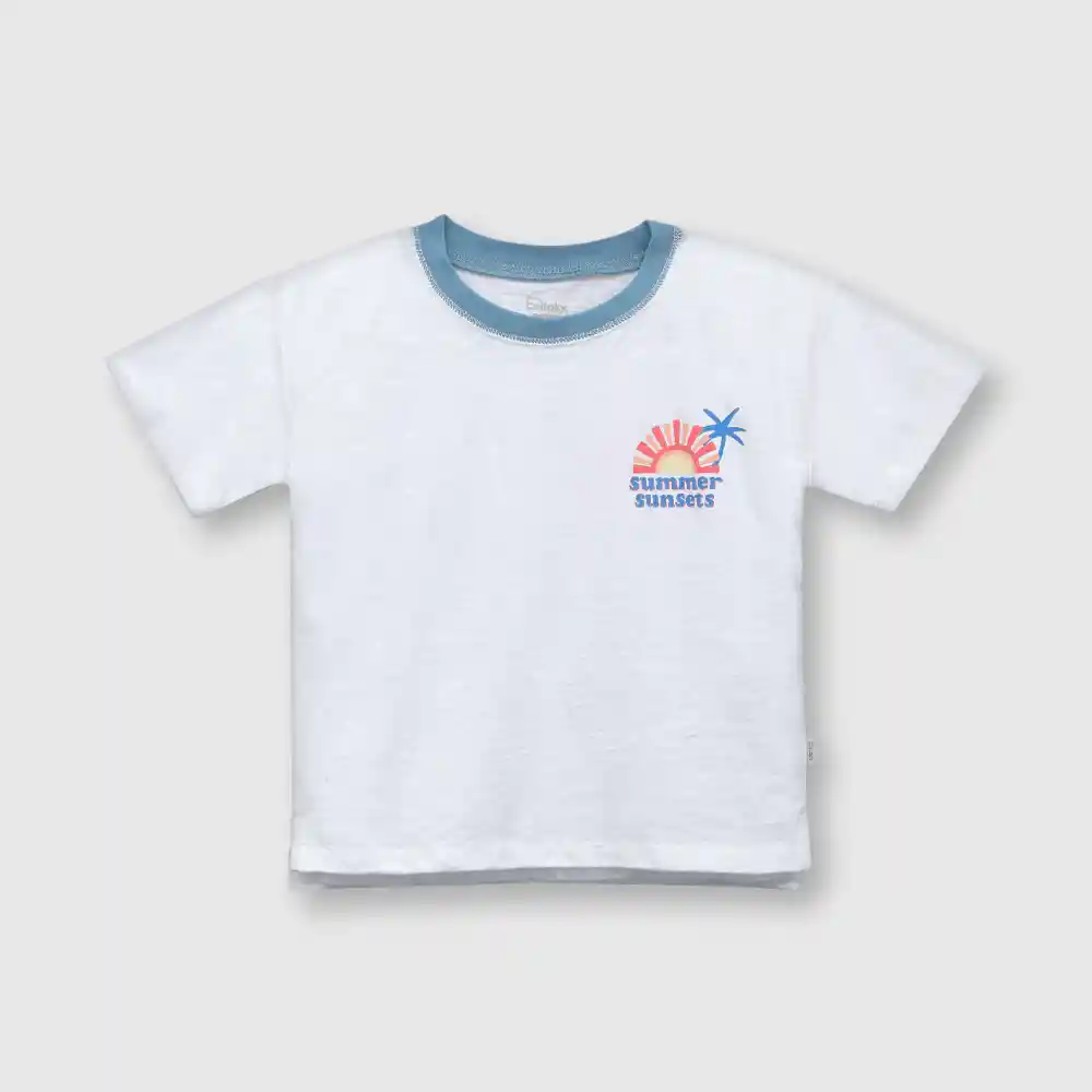 Polera De Bebé Sunset Niño Blanca Talla 3/6m