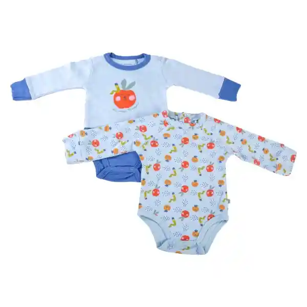 Set Body Orgánico Manga Larga Bebé Niño Multicolor 3 M Pillin