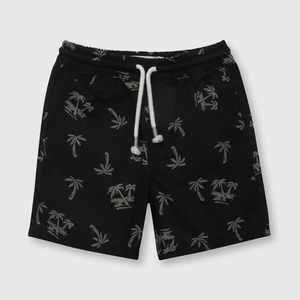 Bermuda Estampado Gris De Bebé Niño Negro Talla 36m
