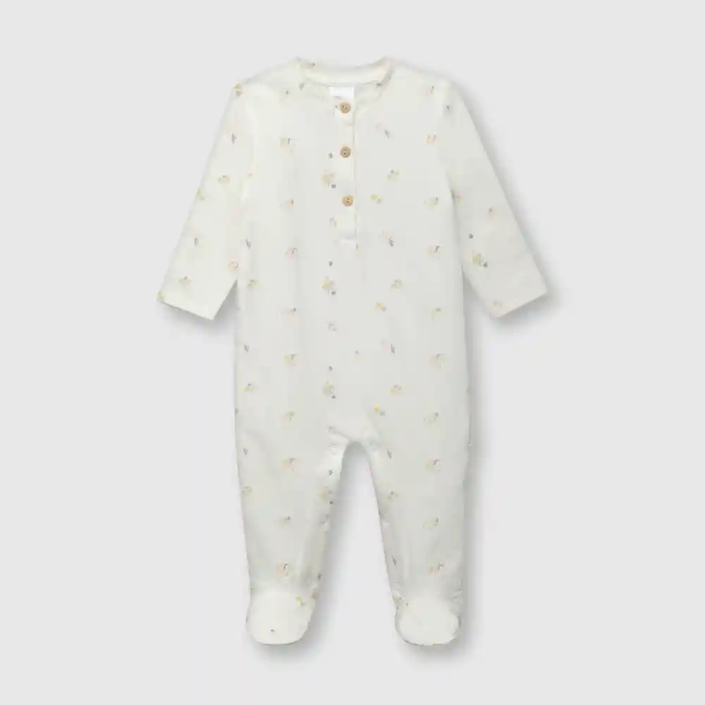 Osito Flores De Bebe Niña Blanco Talla 0/3m