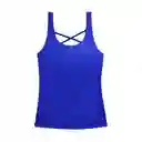 Polera de Tankini Con Escote en la Espalda Azul Talla S Samia