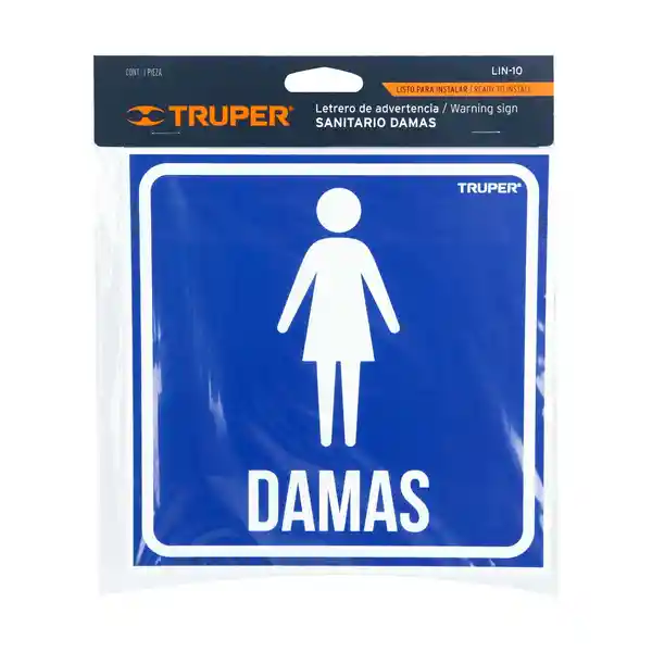 Truper Letrero "Damas" 19 x 19 cm