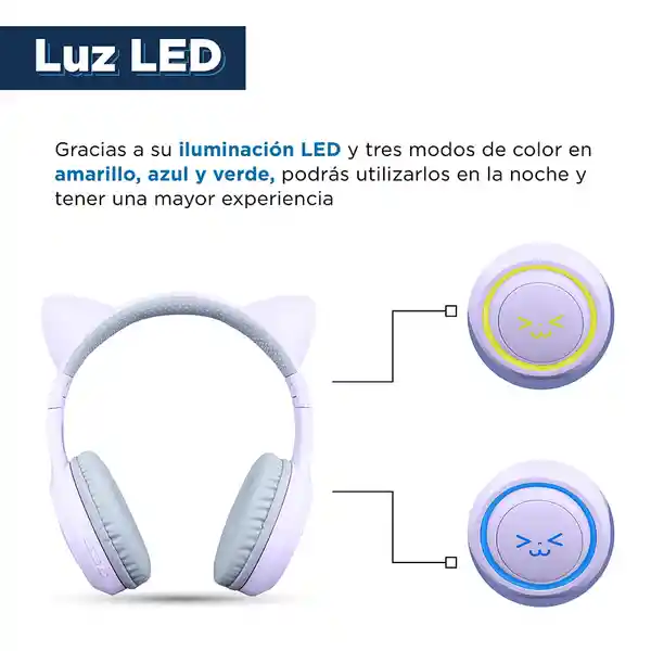 Audífonos de Diadema Con Iluminación Led Miniso