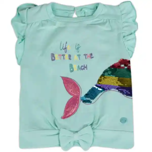 Polera Bebe Niña Turquesa Pillin 18 M