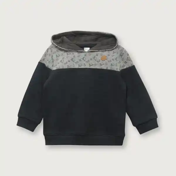 Polerón de Niño Esencial Bloques Gris Talla 6M Opaline