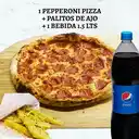 Pizza Pepperoni, Palitos de Ajo y Bebida