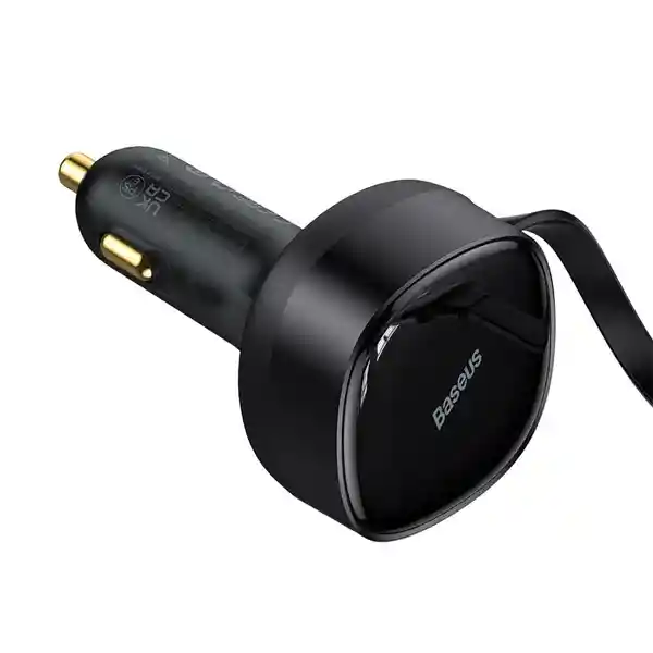 Baseus Cargador Rápido Auto 2 en 1 Cables Usb-C x 2 30W Negro