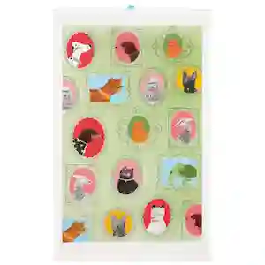 Paño Cocina de Algodón Velour Estampado Verde