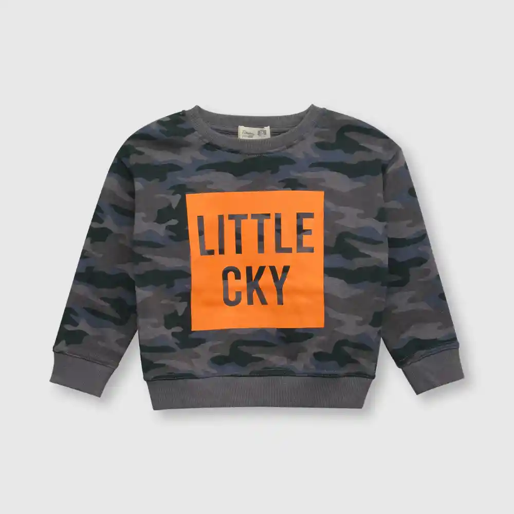 Polerón Cky De Bebe Niño Gris Talla 24m