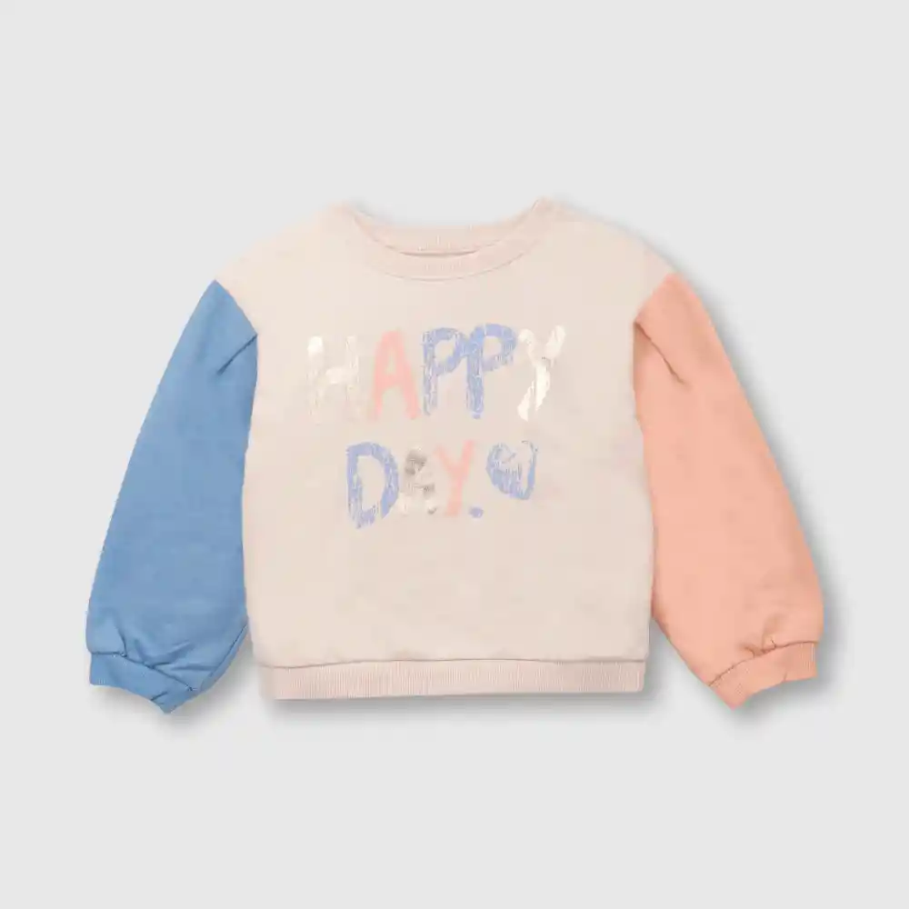 Polerón Happy Day Para Bebé Rosado Talla 3/6 Meses