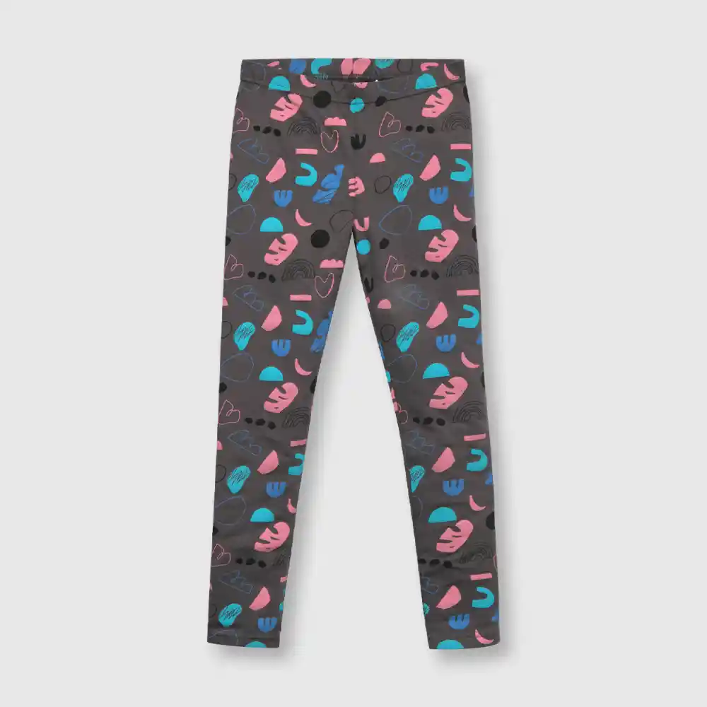 Pantalón Estampada De Niña Gris Talla 4a