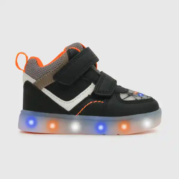 Zapatillas Luces 2 Velcros Caña Media Niño Negra T. 22 Colloky