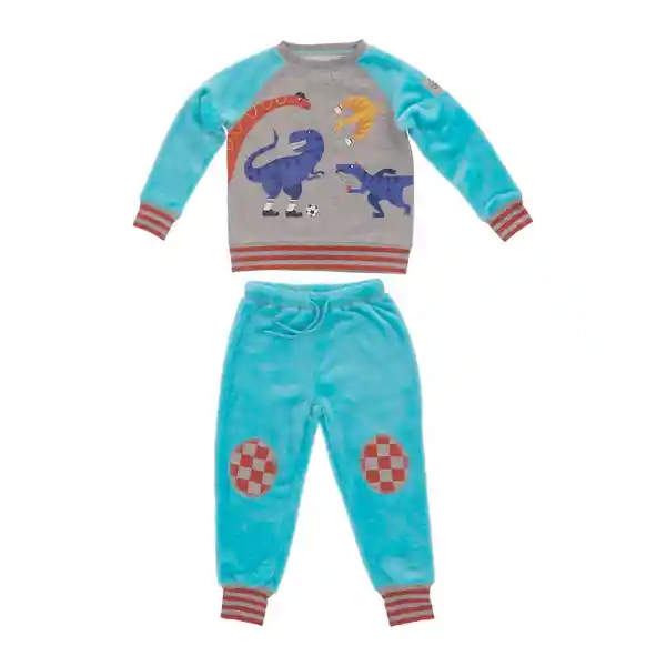 Pijama Infantil Coral Diseño de Dinosaurios Talla 8