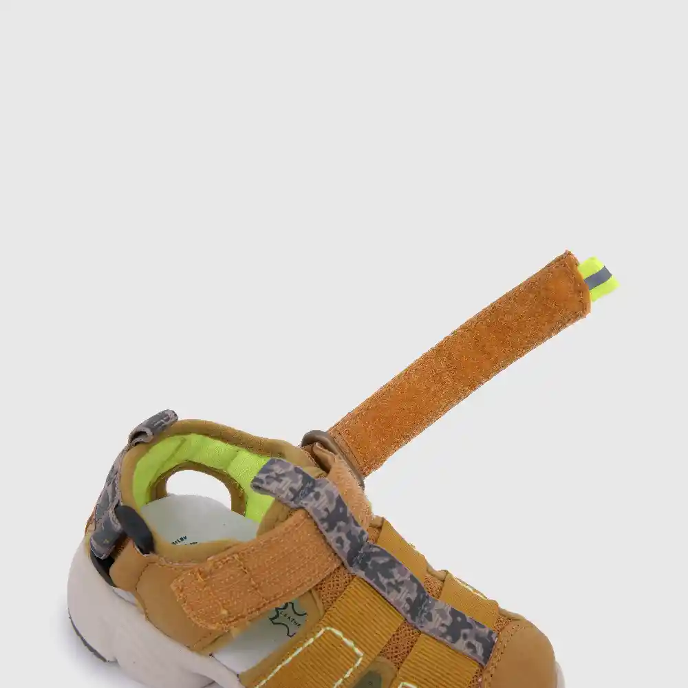 Sandalias Straps Chunky De Niño Amarillo Talla 21