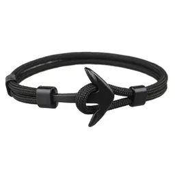 Pulsera de Ancla Náutica Cuerda Negra