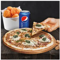 Pizza Individual+ Chikenpop y Bebida