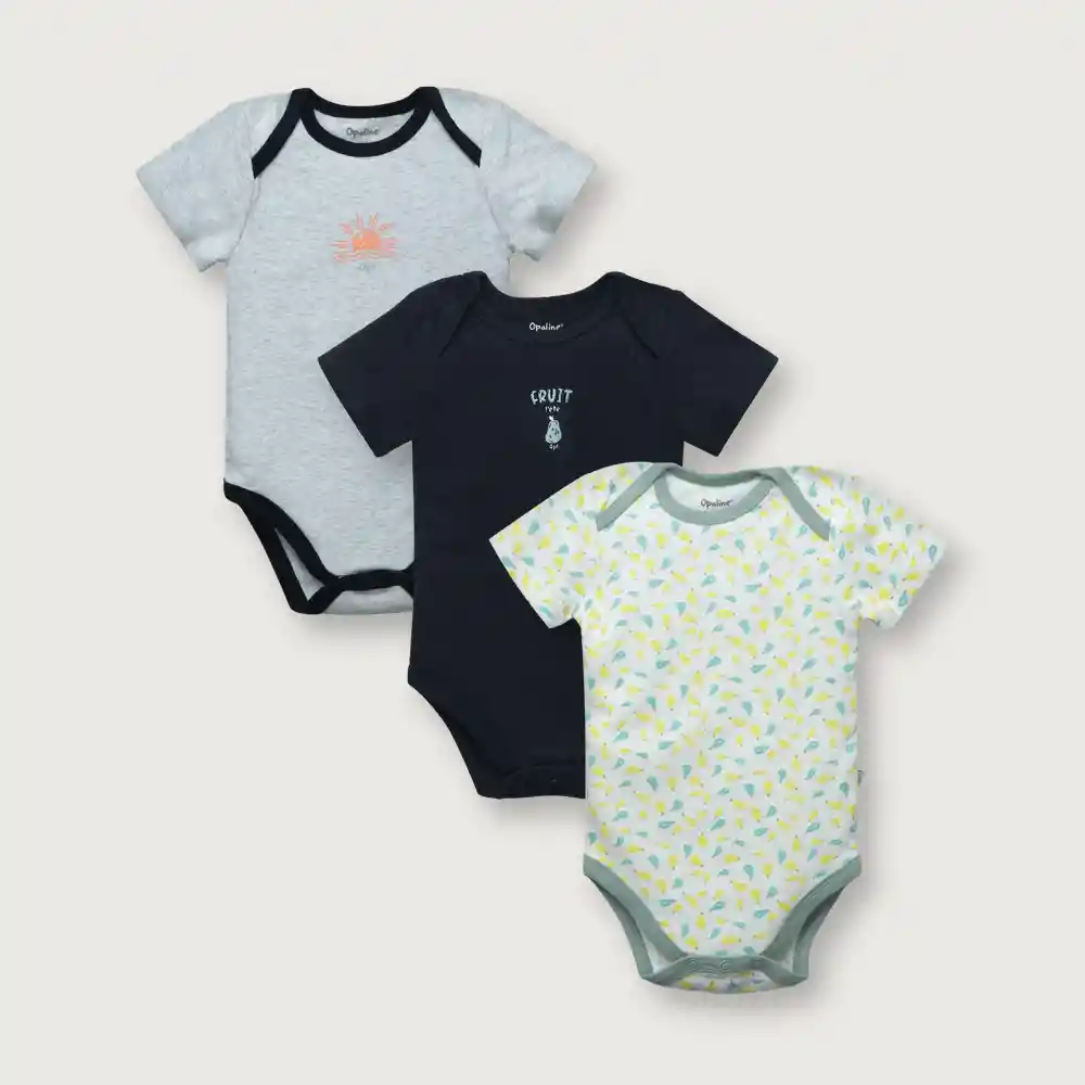 Pack Bodys Manga Corta De Niño Navy Talla 18m