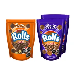 Combo Rolls Bolitas Chocolate Con Maní + Rolls Chocolate