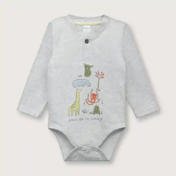 Opaline Body Manga Larga de Niño Gris Jaspe Claro Talla 9M