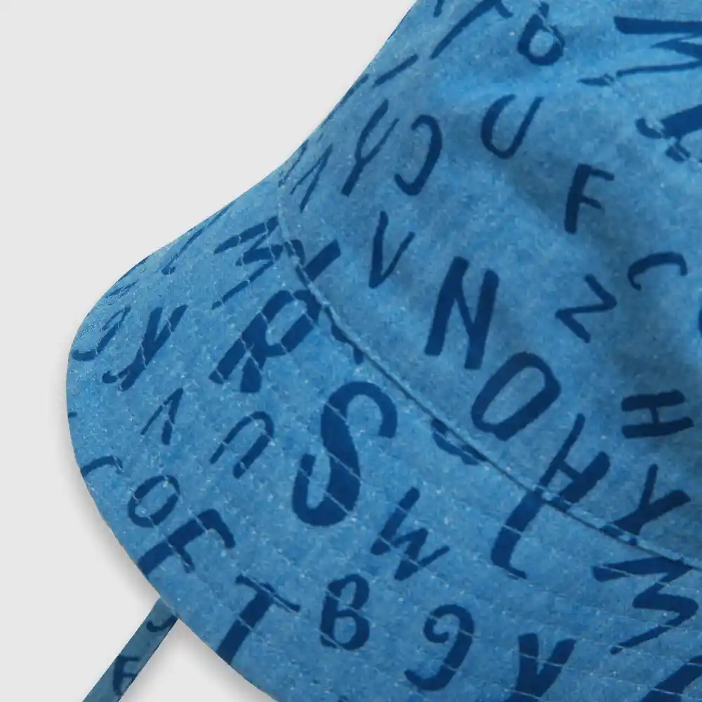 Sombrero Mezclilla Estampada Bebé Niño Azul Talla 0/3m