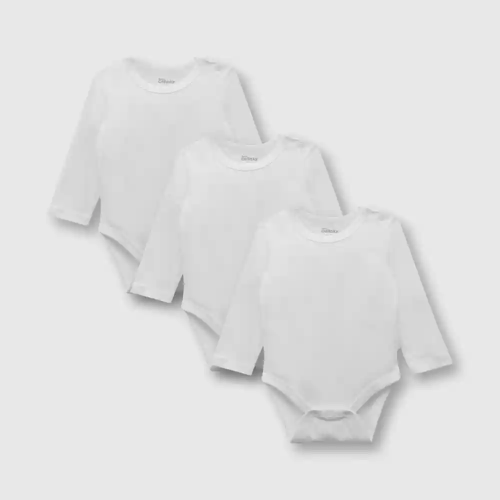 Pack De Bodies De Bebé Blanco Talla 3/6 Meses