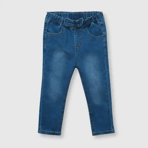 Jean de Bebé Niña Romántico Light Denim Talla 12/18M Colloky