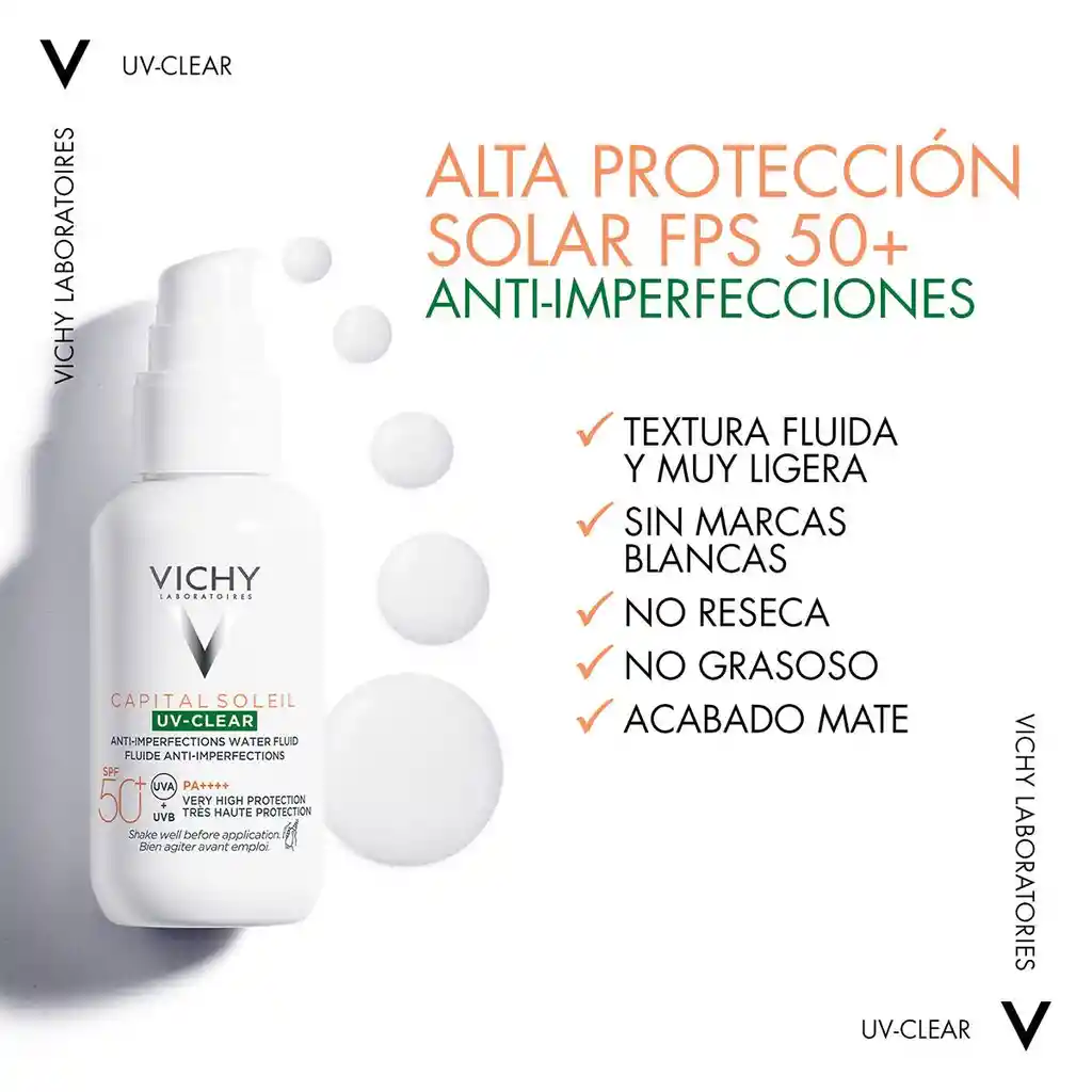 Vichy Protector Solar Antibacterial Imperfecciones Uv ClearFps50