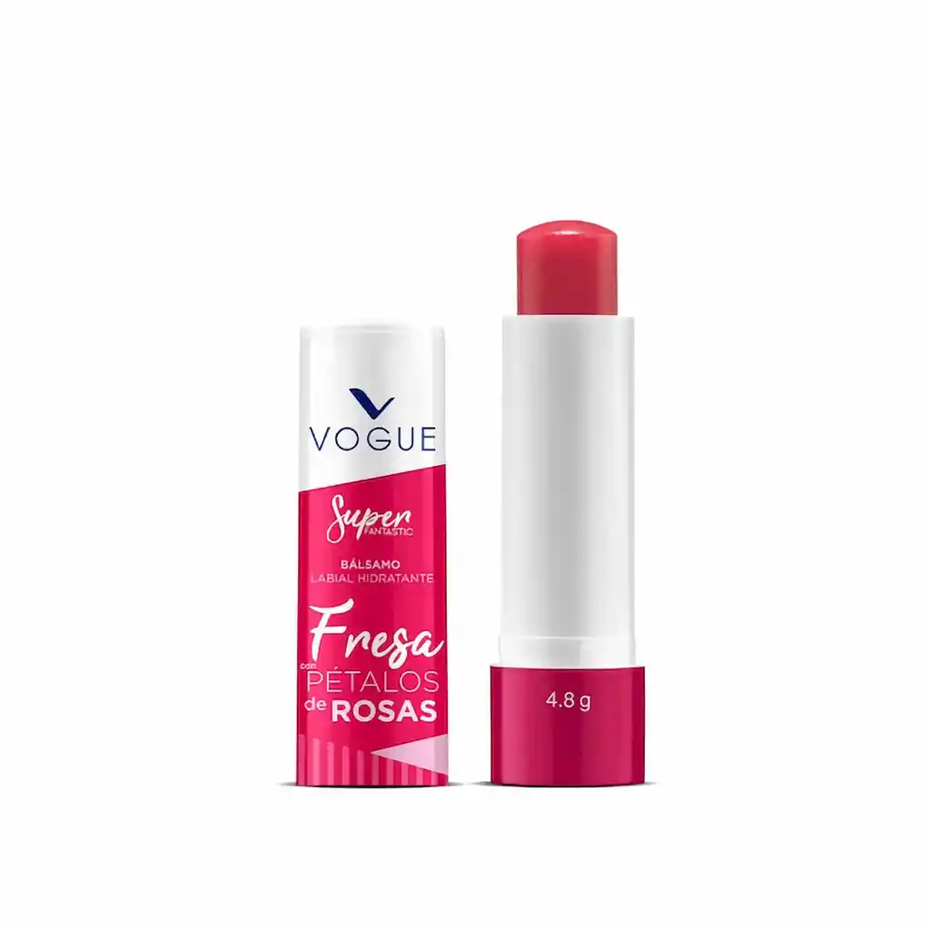 Vogue Bálsamo Labial Fresa Con Pétalos de Rosas