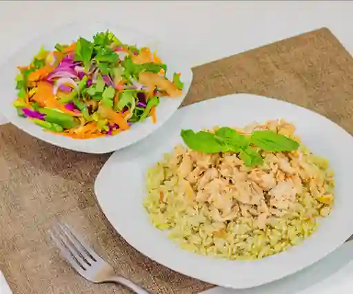 Arróz árabe con Shawarma