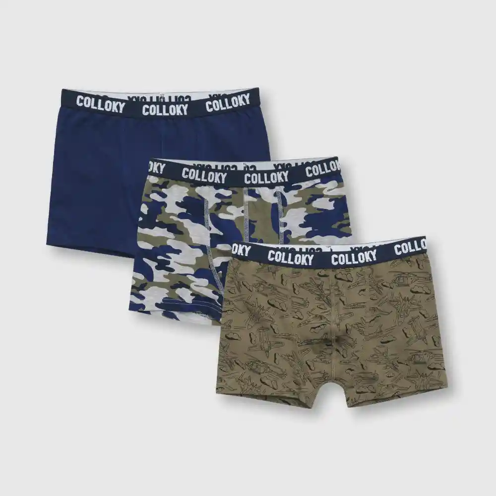 Pack Bóxer Camuflado Niño Gris Talla 2a