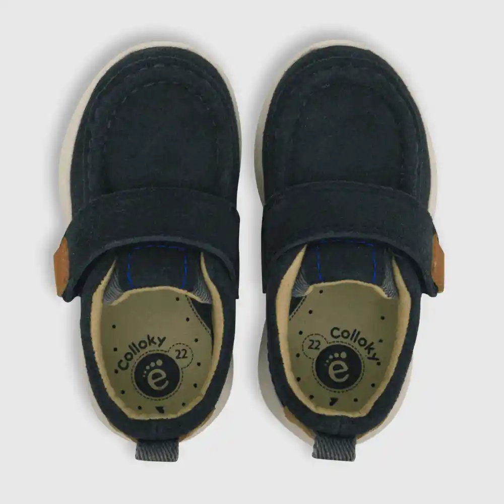 Zapatos Velcro Grueso Niño Azul Talla 26