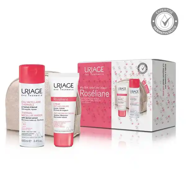 Uriage Set 23 Crema Roseliane + Agua Micelar + Cosmetiquera Gwp