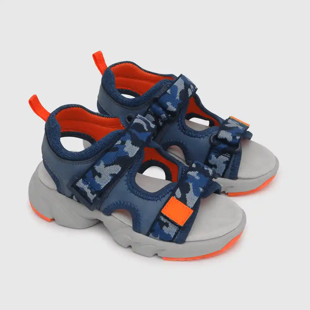 Sandalias Abierta Con Suela Chunky De Niño Azul Talla 21