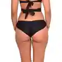 Bikini Calzón Con Drapeado Trasero Est. Negro Talla L Samia