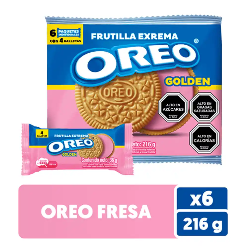 Oreo Pack Galletas Dulces Sabor a Frutilla 