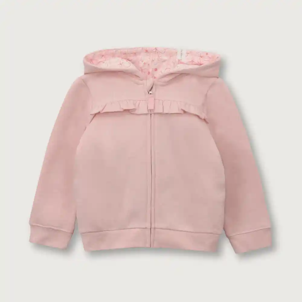Poleron Esencial Con Gorro De Niña Rosado Talla 2a