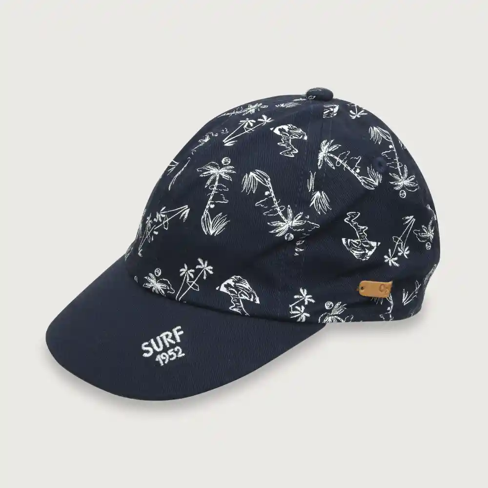 Gorro Jockey Palmeras Niño Navy Talla L