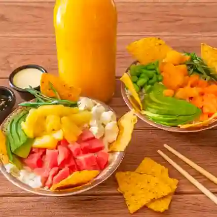 Promo Poke 2 y Jugo Mango Naranja 1 l