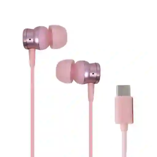 Miniso Audífonos de Metal Oblicuo Tipo C Rosa