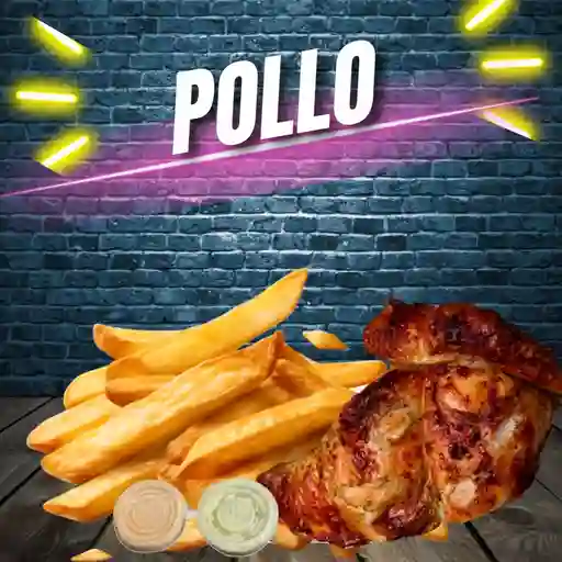 1/4 Pollo pechuga + papas