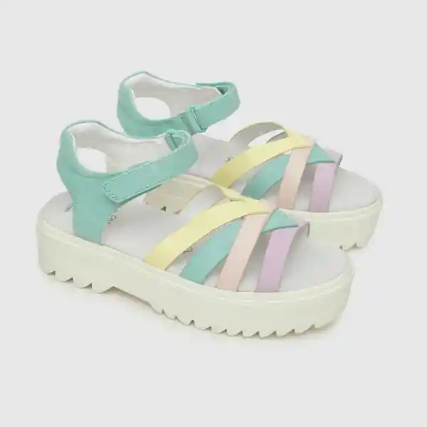 Sandalias Plataforma de Niña Menta Talla 30 Colloky