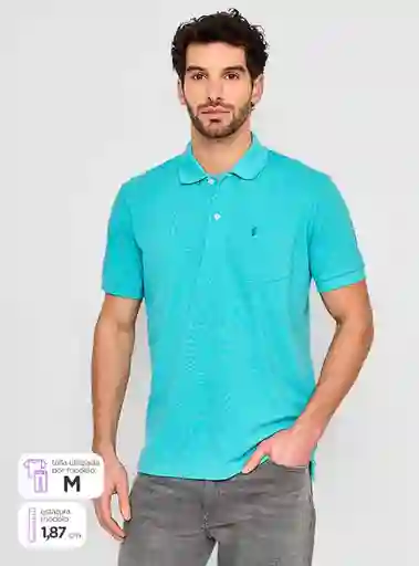 Kenneth Stevens Polerón Polo Manga Corta Turquesa Talla M SS24