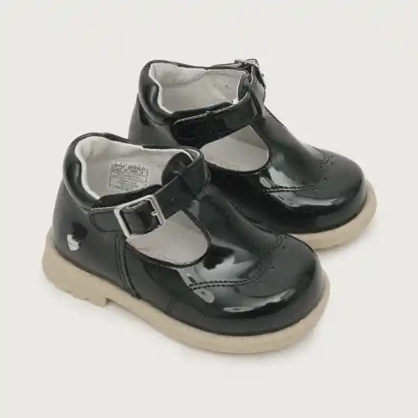 Zapatos Reina de Vestir Hebilla Niña Negro Talla 19 Opaline