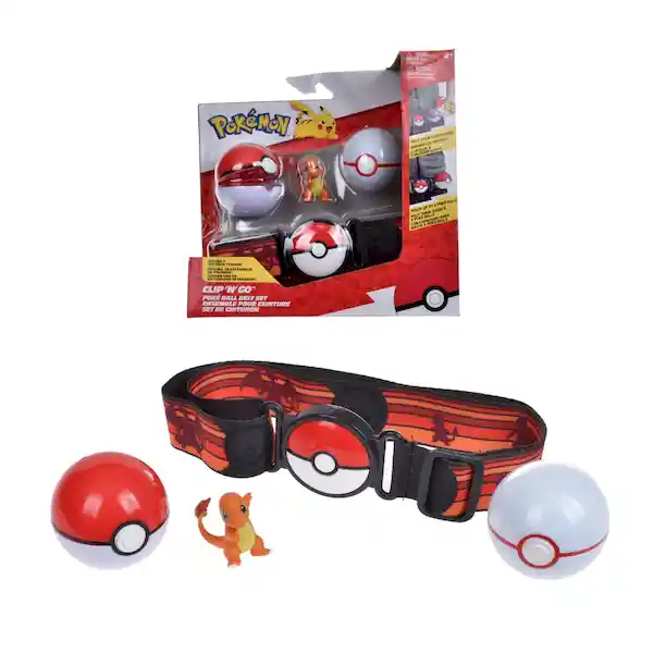 Pokémon Set Cinturón Entrenador + Figura Colección Charmander