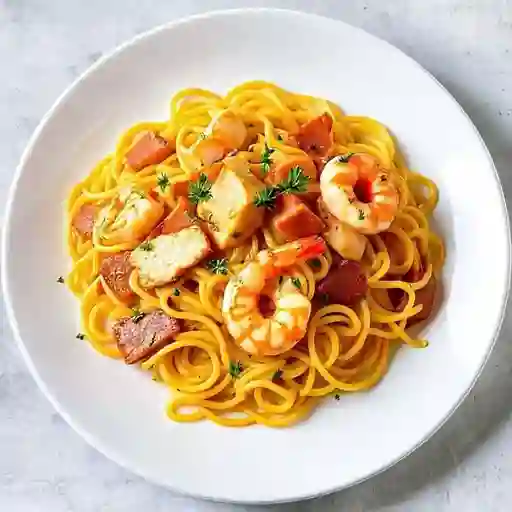 Tallarines Especiales Con Camarones