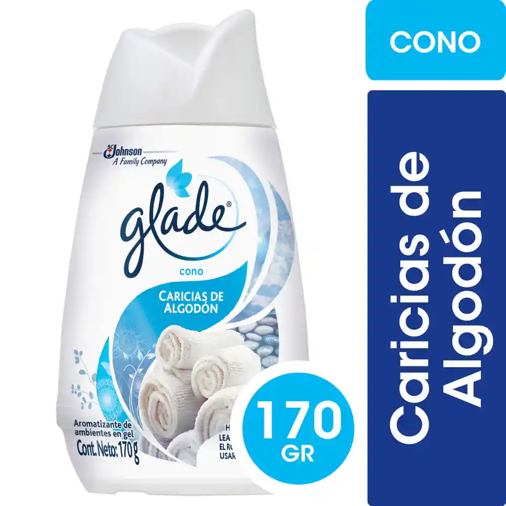 Glade Desodorante Ambiental Cono Caricias Algodon